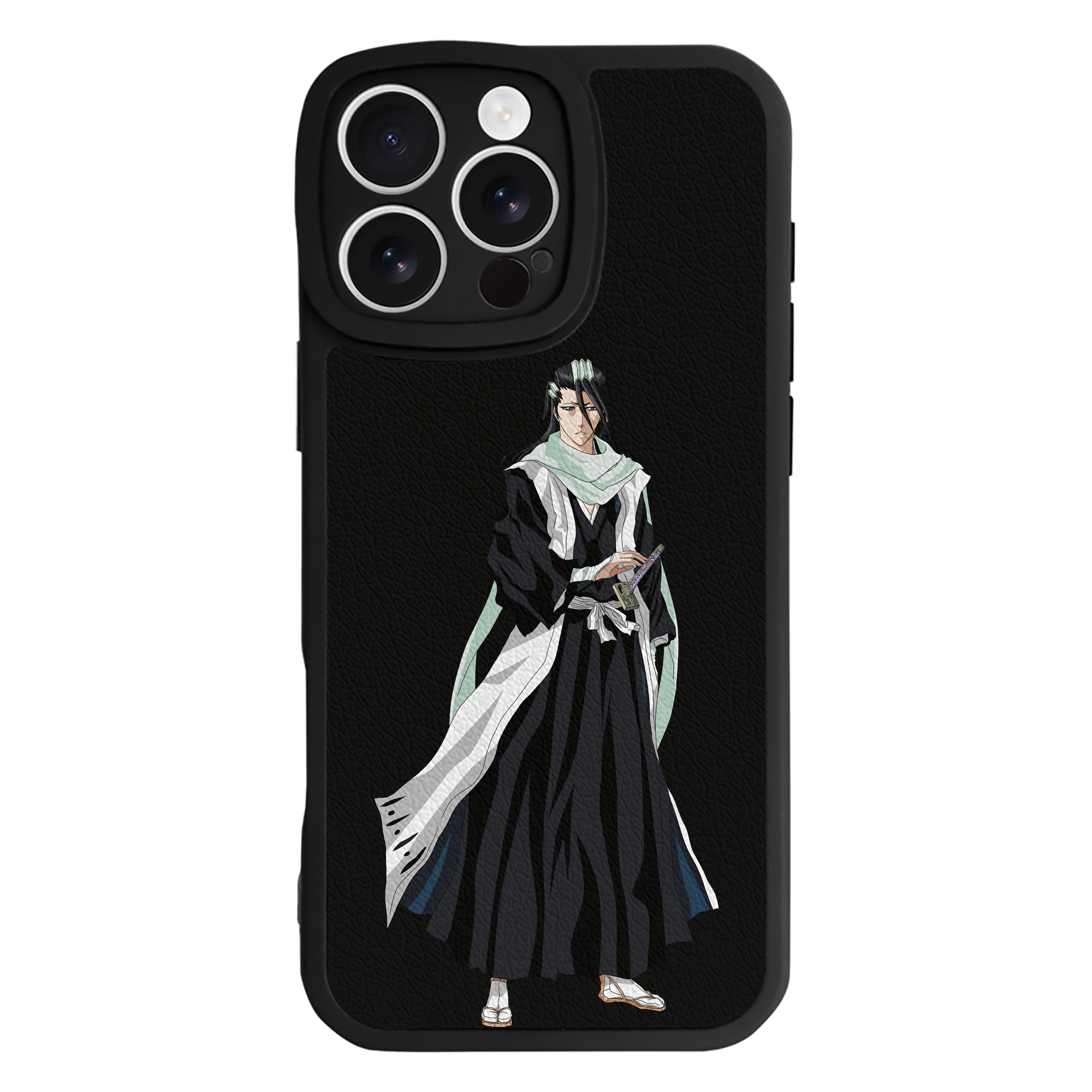 （画像用） ブリーチ くちき びゃくや BLEACH Kuchiki Byakuya 【iPhone 16シリーズ対応】シリコンスマホケース（レザー調） 材質：シリコン